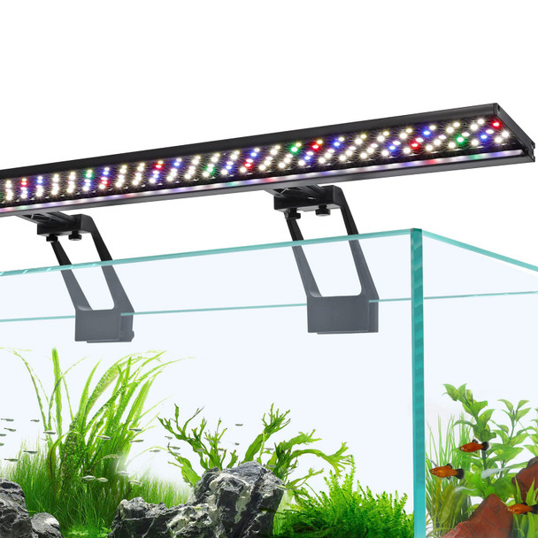 Hygger Clip On Full Spectrum Aquarium Led Light 18W Day-Night Dual Timer Sunrise-Day-Sunset-Moon Fish Tank Light Adjustable Timer Brightness With 9 Colors For Planted Tank