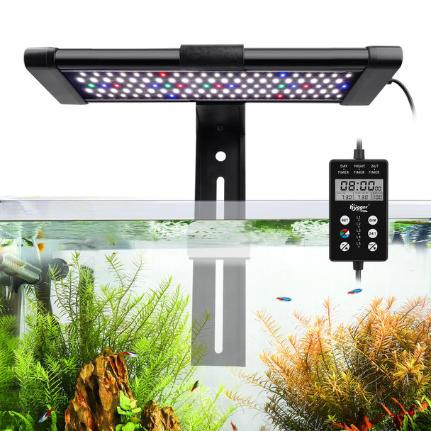 Hygger Custom Led Aquarium LightDaylight-Moonlight & 24/7 Mode Adjustable Brightness 8 Colors Full Spectrum Fish Tank Light For 48-55 Inches Freshwater Planted Tank Auto On Off Ramp Up Down
