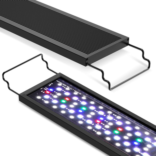 Hygger Sun Moon Led Aquarium Light Full Spectrum Fish Tank Light Day-Night Dual Timer Adjustable 6 Timer 10 Brightness 8 Colors For Planted Freshwater Tank (16W For 1218In Long Tank)