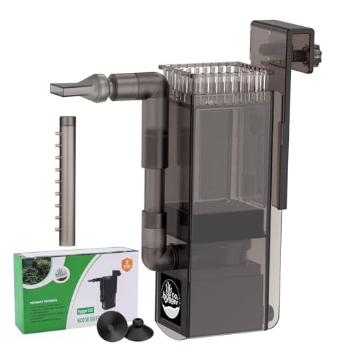 Hygger Co2 Aquarium Surface Skimmer Up To 50 Gallon Aquariums 132Gph Flow Skimmer With Dual Outlet & Wave Maker Function 6W
