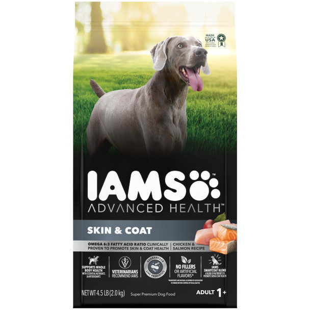 Iams Advanced Health Skin & Coat Dry Dog Food Adult Dog Food Dry Chicken And Salmon Recipe 27 Lb. Bag