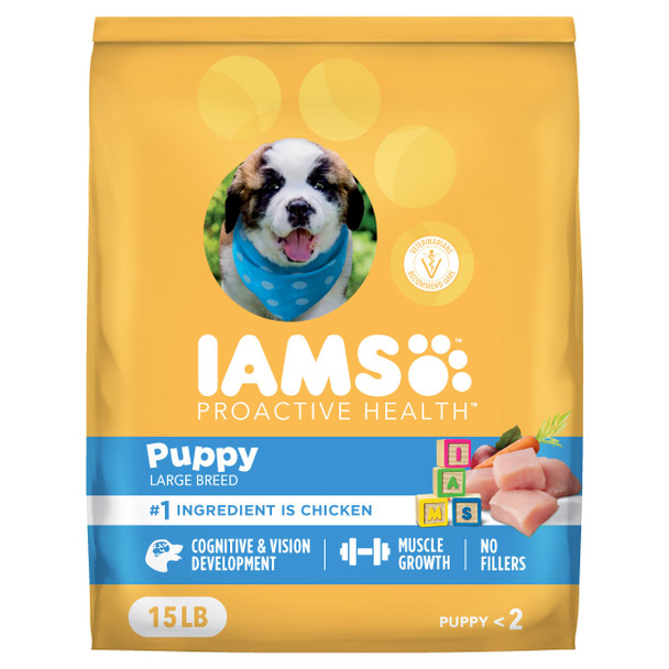 Iams Proactive Health Puppy Food Large Breed Premium Puppy Food For Large Dogs 30.6 Lb. Bag