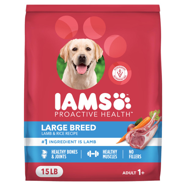 Iams Proactive Health Large Breed Dry Dog Food Adult Dry Dog Food For Large Breeds Lamb & Rice Recipe 30 Lb. Bag