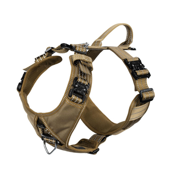 Icefang Dog Strap Harness With 4 X Metal BucklesFor Large Sized DogK9 VestY-Shape ChestAdjustable Pet HarnessNo-Pull Front Leash Clip (Large (Pack Of 1) Grey)