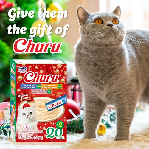 Inaba Churu Cat Treats Lickable Squeezable Creamy Pur E Cat Treat With Vitamin E 0.5Oz Each Tube 22 Tubes Holiday Variety Pack
