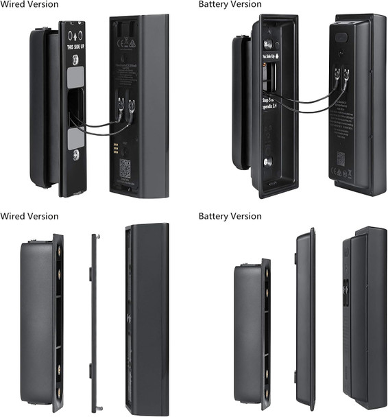 Wasserstein 30° To 55° Horizontal Wedge Wall Mount Compatible With Eufy Security Video Doorbell Wired Version & Eufy Security Video Doorbell Battery Version