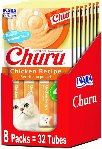 Inaba Churu Cat Treats Creamy Lickable Pur E Cat Treat With Vitamin E 0.5 Ounces Each Tube 4 Tubes Tuna Recipe