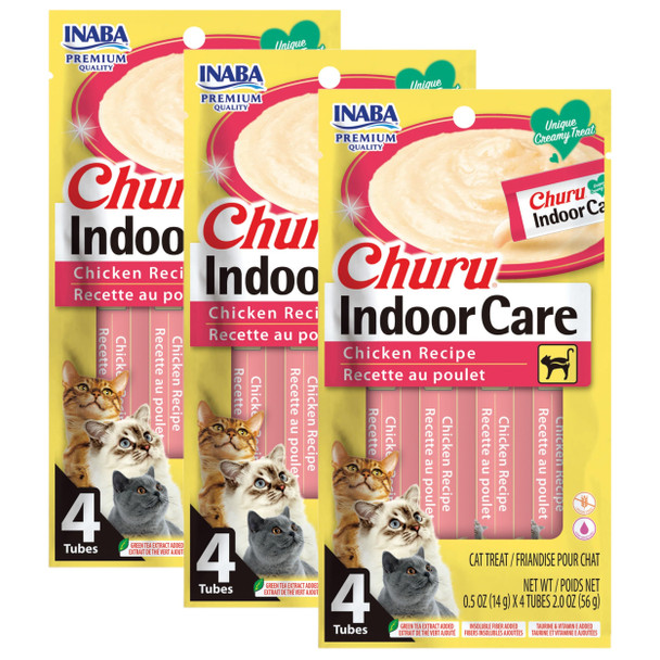 Inaba Churu For Cats Functional Creamy Lickable Pur E Cat Treat For Indoor Care And Hairball Control 0.5 Ounces Each 24 Tubes (4 Per Pack) 2 Flavor Tuna And Chicken Variety Pack