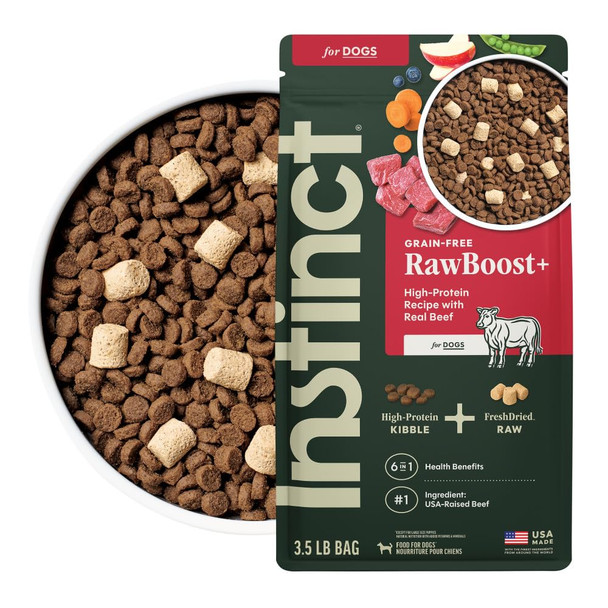Instinct Rawboost Natural Dry Dog Food With Freshdried Raw High Protein Grain- Recipe - Real Chicken 3.5 Lb. Bag