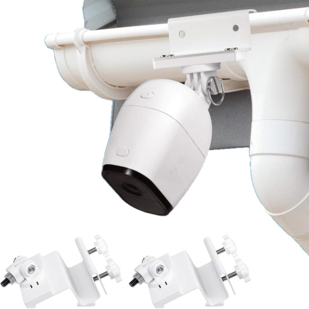 Wasserstein Weatherproof Gutter Mount - Compatible with Arlo Pro/Pro 2/Pro 3/Pro 4/ Pro 5S/HD/Ultra/Ultra 2 (2-Pack, White)