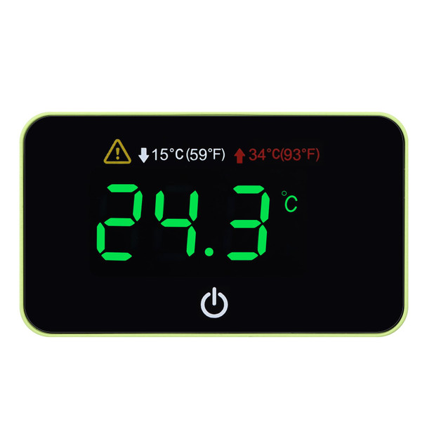 Jlenoveg Aquarium Digital Thermometer With Led Touch Screen - Stick-On Fish Tank Thermometer For Betta Tanks Hi/Lo Temperature Alarm Cordless Waterproof Sensor Cr2032 Battery (14-140 F/-10-60 C)