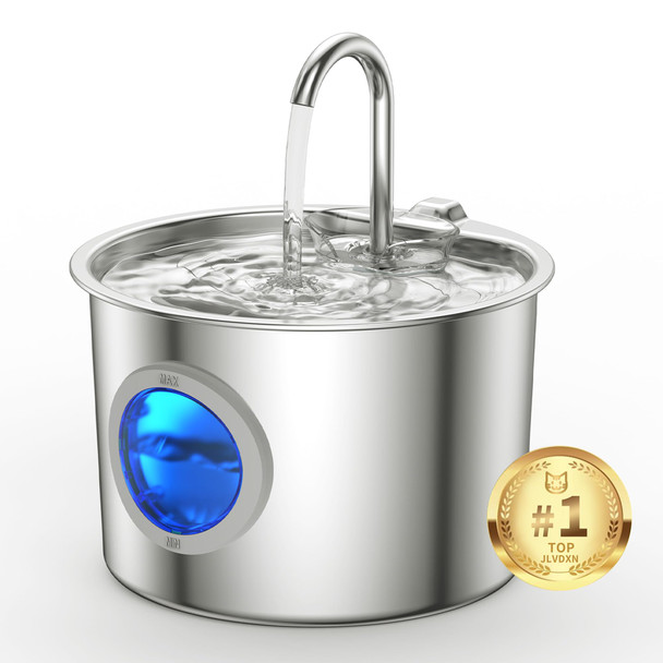 Jlvdxn Cat Water Fountain Advanced 304 Stainless Steel 2.2L/74Oz With Detachable Tank Easy To Clean Automatic Pet Fountain Quiet Cats Water Dispenser Dogs (74Oz Cat Fountain)