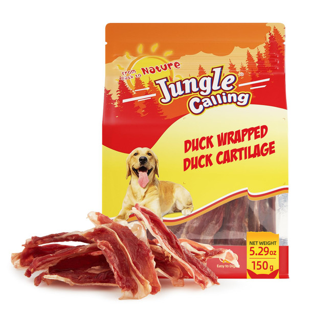 Jungle Calling Duck Wrapped Bones Dog Treats Made With Real Meat & Cartilage Rawhide Dogs SnacksHealthy Easily Digestible And High Protein Chews Bone Treat About 21 Count