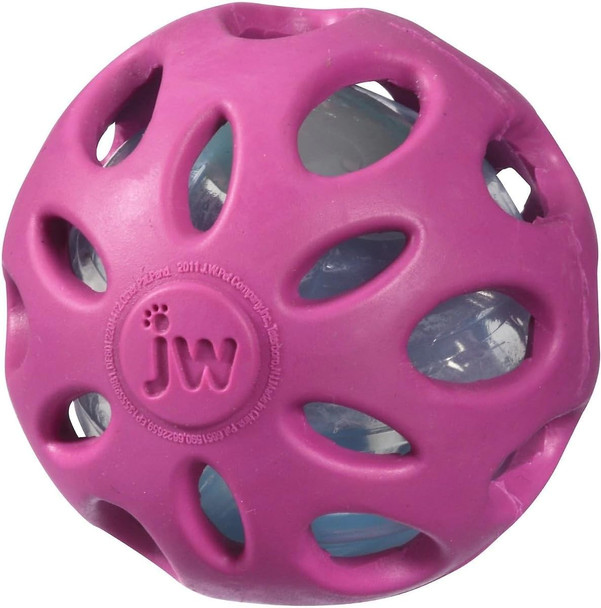 Jw Petmate Crackle Heads Crackle Ball Crunchy Noise Chew Fetch Toy For Dogs Assorted Colors Medium 3' Diameter