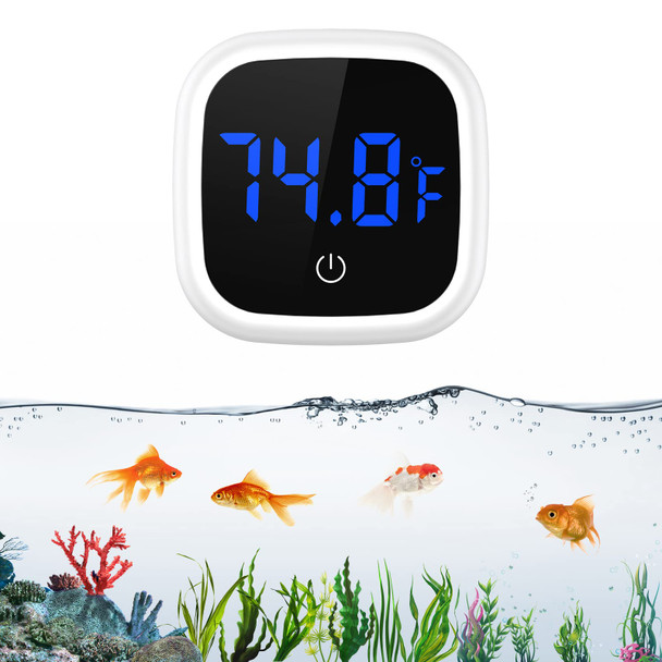 Jxtz Aquarium Thermometer Digital Led Fish Tank Thermometer With Touch Buttons High Accuracy Stick-On Thermometer Energy-Saving Range Of 32 -140 F For Fish Axolotl Turtle Aquatic Planted