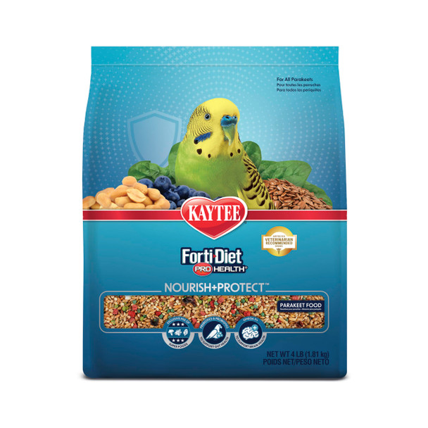 Kaytee Forti-Diet Pro Health Nourish+Protect Parakeet Food Comprehensive Nutrition Backed By Science Digestive Health Immune Support 2 Pounds
