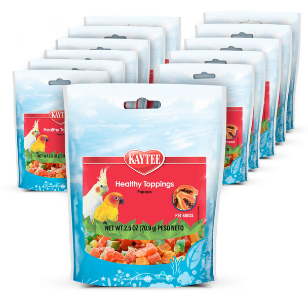 Kaytee Fiesta Healthy Toppings Papaya Bits For All Pet Birds 2.5-Oz Bag