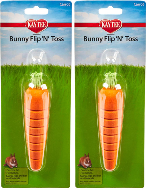 Kaytee Bunny Flip-N-Toss Toy Carrot For Rabbits Guinea Pigs And Other Small Animals