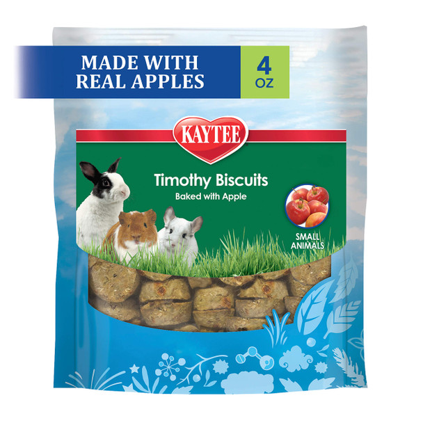 Kaytee Timothy Biscuits Baked Treat For Pet Guinea Pigs Rabbits & Other Small Animals Apple 4 Oz