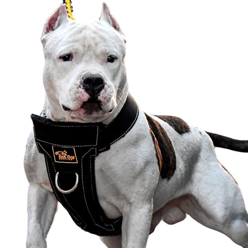 Knk Heavy Duty Dog Harness For Pitbulls Bullies And Large Breeds - No Pull Ultra Durable Soft Padded Chest Metal Leash Attachment