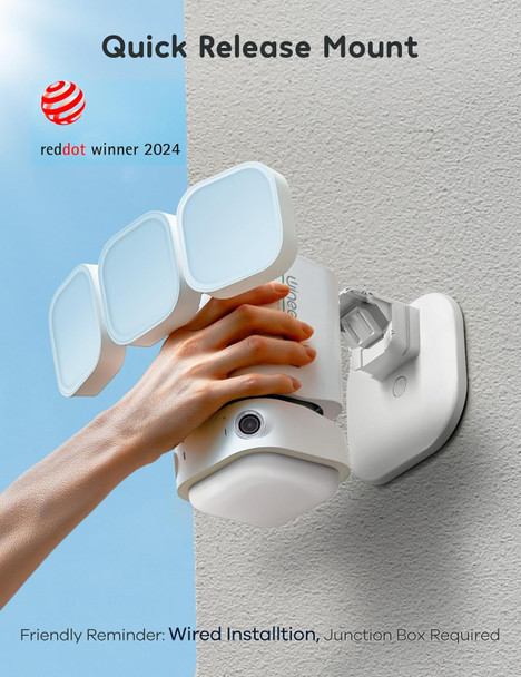winees Security Floodlight Camera, Wired 2K QHD IP65 Outdoor Smart Security Camera, Color Night Vision, 180° FOV with Customizable AI Motion Detection, 110dB Siren, Two-Way Audio, White winees Security Floodlight Camera, Wired 2K QHD IP65 Outdoor Smart Security Camera, Color Night Vision, 180° FOV with Customizable AI Motion Detection, 110dB Siren, Two-Way Audio, White