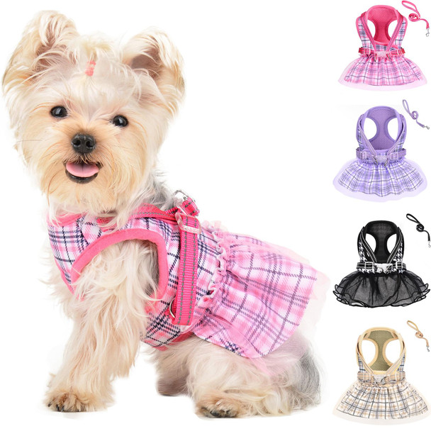 Kosiyi Dog Harness And Leash Set Breathable Adjustable No Pull Dog Harness For Small Medium Dogs Pink Small