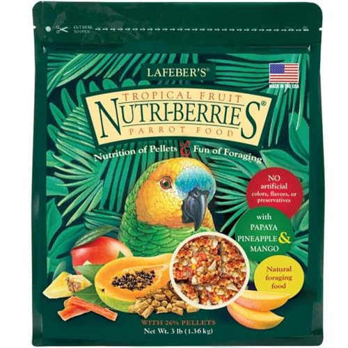 Lafeber'S Tropical Fruit Nutri-Berries Pet Bird Food Made With Non-Gmo And Human-Grade Ingredients For Parrots 3 Lb