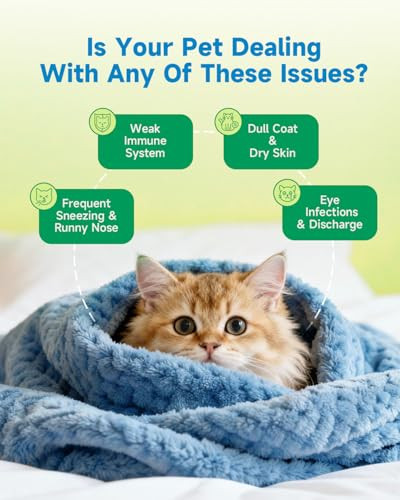 Lamginy Lysine Supplement For Cat Immune Support For Cats With L-Lysine Hci Niacinamide L-Taurine Folic Acid Vitamins Runny Nose Sneezing & Allergy Relief Respiratory Health Eye Function Supplement