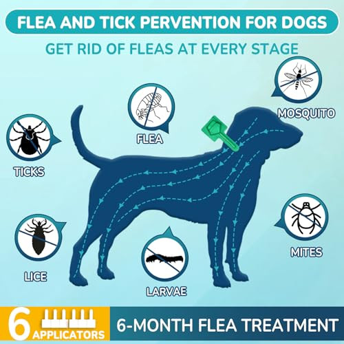 Lerqua Flea And Tick Prevention For Medium Dogs 6-Month Supply Dog Flea And Tick Treatment Drops Topical Fast-Acting Dog Treatment For Medium Dogs Up To 23 To 44 Lbs