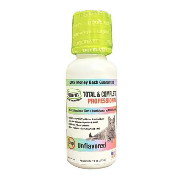 Liquid-Vet Premium 10-In-1 Cat Wellness Multi-Supplement: Glucosamine Cranberry Extract Prebiotics For Cats Ultimate Feline Joint Urinary Skin Immune Digestive Formula Specifically For Cats