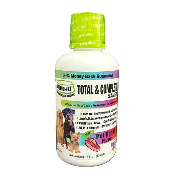 Liquid-Vet Total & Complete Support For Dogs Joint Allergy Digestive & Immune Health & More 10 Active Ingredients In 1 For Picky Eaters