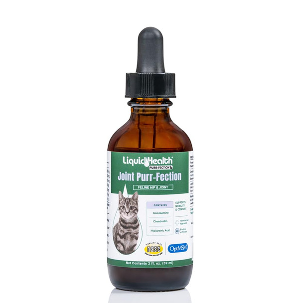 Liquidhealth Pets Liquid Cat Glucosamine Joint Purr-Fection - Hip & Joint Health Relief Support Chondroitin Feline Droppers For Senior Older Adult Cats & Kittens - Made In The Usa (2 Oz)