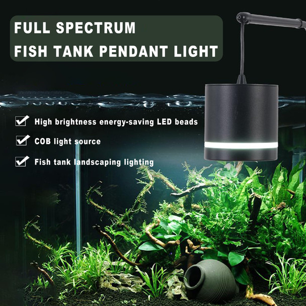 Liyaoli Aquarium Pendant Lighting Adjustable Tri-Spectrum Led For Planted TankClip-On Hanging Fish Tank & Freshwater Plants Full Spectrum Spotlight (White/Blue Light)