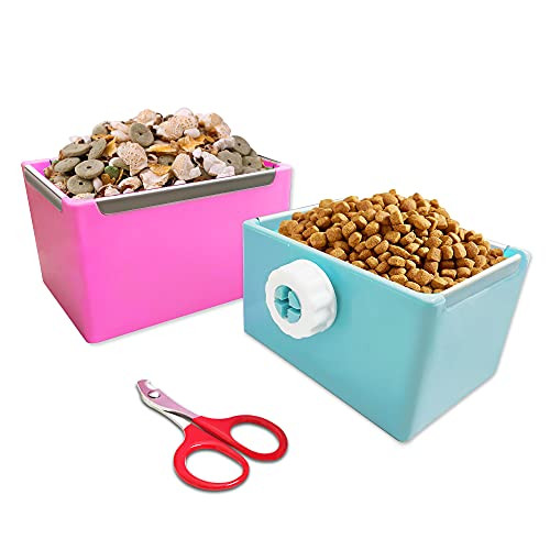 Llspet Food And Water Bowl For Hamster/Rabbit/Chinchilla/Guinea Pig Other Small PetsRabbit Guinea Pig Hay FeederMade From Non-Toxic Bpa Plastic And Minimizing Waste And Mess