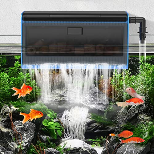 Londafish Aquarium Filter Box Fish Tank Filter Waterfall Flow Fliter Box Fountain Pump High Lift Submersible Water Pump Hydroponics Filter Accessories Filter Media (Filter Box)