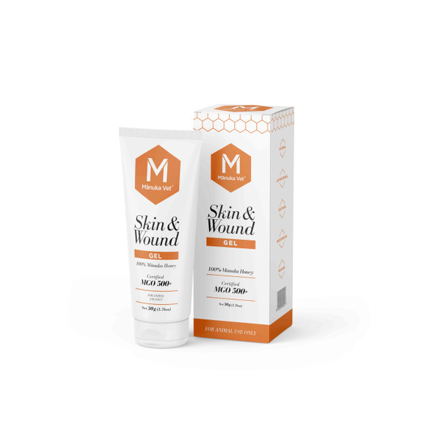 M Manuka Vet Manuka Vet Skin & Wound Gel 500+ Mgo Medical Grade Manuka Honey Rapid Healing & Skin Repair Treatment For Dogs Horses And Cats 3.53Oz (100G) Tube