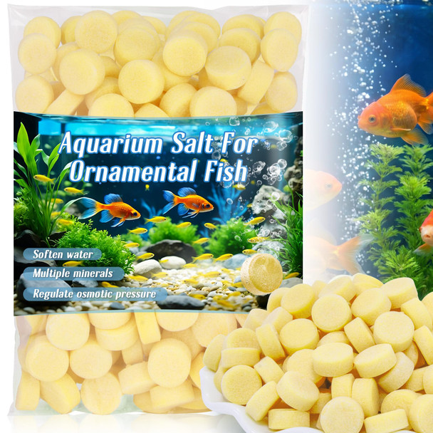 Maqihan 150 Tablets Aquarium Salt - Aquarium Salt Freshwater For Freshwater Tank Koi Pond Salt For Koi Fish Goldfish Guppies Mollies Scats Monos