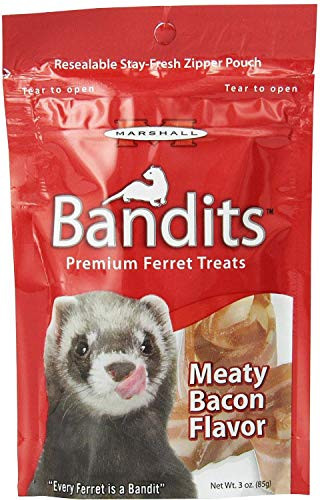 Marshall Bandits Ferret Treat Meaty Bacon 1.875Lbs (10 X 3Oz)