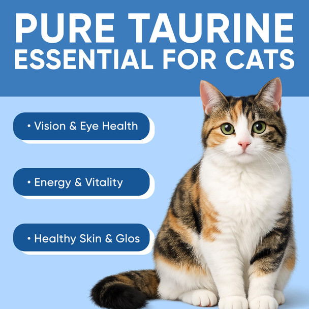Memocore Kittysupps Taurine For Cats Kitty Supps Taurine Supplement - Pure Taurine Promoting Vision Energy Vitality And Skin & Coat Wellness Easy Mix In Food With Dosing Spoon 200G (1)