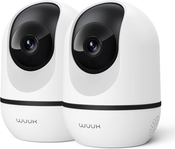 WUUK 4MP Indoor Security Camera, Pan Tilt Cam for Baby/Elder/Dog/Pet, Wi-Fi Home Security, Motion Detection & Tracking, Night Vision, 2-Way Audio, Compatible with Alexa & Google Home (2 Pack) WUUK 4MP Indoor Security Camera, Pan Tilt Cam for Baby/Elder/Dog/Pet, Wi-Fi Home Security, Motion Detection & Tracking, Night Vision, 2-Way Audio, Compatible with Alexa & Google Home (2 Pack)
