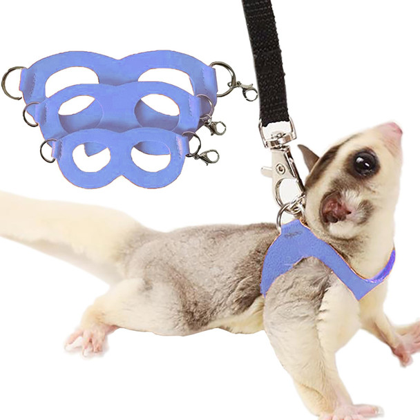 Meow&Woof 3 Pack Sugar Glider Harness And Leash Set Small Animal Training Walking Vest For Squirrel Hamster Rat-Green