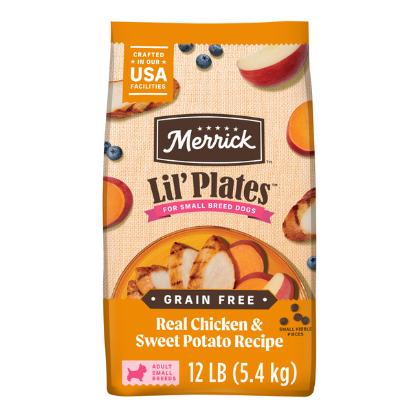 Merrick Lil Plates Premium Grain Dry Dog Food For Small Dogs Real Chicken And Sweet Potato Kibble - 4.0 Lb. Bag