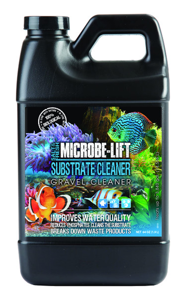 Microbe-Lift Gravel & Substrate Cleaner For Saltwater Aquarium And Freshwater Tanks Tank Cleaner And Aquarium Water Conditioner Clarifies Water Reduces Sludge Aquarium Supplies 8 Ounces (Gsc08)