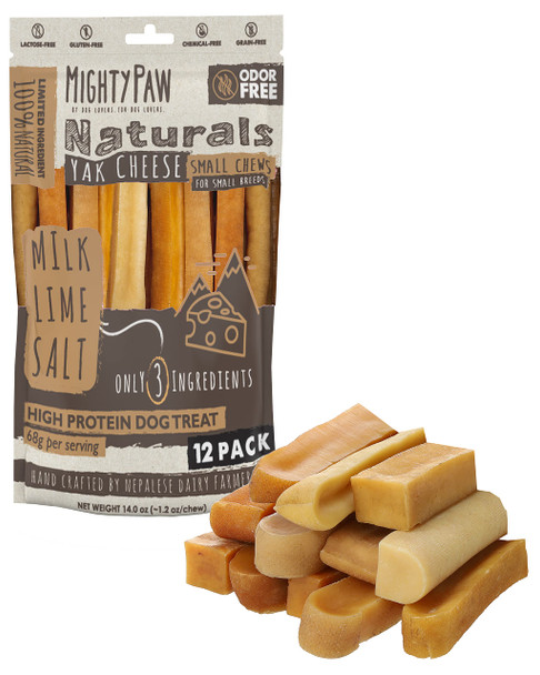 Mighty Paw Yak Cheese Dog Chews All-Natural Long Lasting Hard Chew For Aggressive Chewers High Protein Odor- Dog Treat 3 Ingredient Natural Yak Chews For Large Dogs (4 Pack)