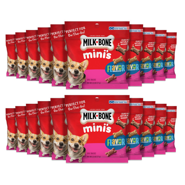 Milk-Bone Flavor Snacks Mini S Dog Biscuits Flavored Crunchy Dog Treats 36 Oz. Canister