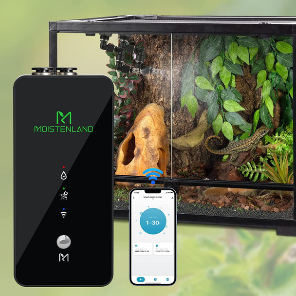 Moistenland Wifi Enabled Reptile Mister For Terrariums Reptile Misting System For Snake Ball Python Tortoise Lizard Aquarium With 2 Adjustable Misting Nozzles