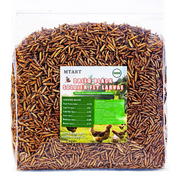 Mtart 10Lb Dried Black Soldier Fly Larvae Treat For Chicken 100% Natural Non-Gmo More Calcium Than Dried Mealworms High Protein Chicken Feed For Birds Ducks Layer Hens