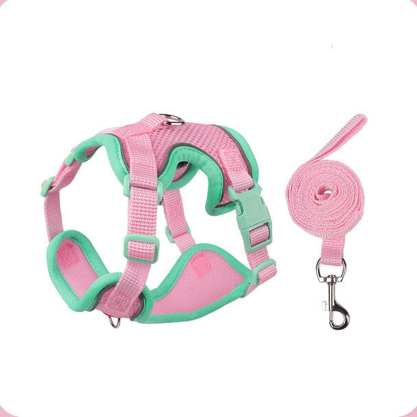 Muejjur Cat Harness And Leash Set For Walking Escape-Proof Reflective Vest For Cats And Small Dogs Adjustable Soft Air Mesh With Pressure-Reducing Design 4.92Ft (Blue & Purple M)