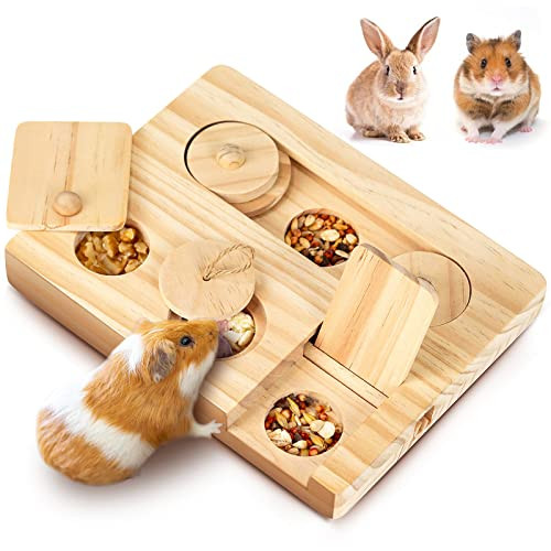Mwaowm Guinea Pig Foraging Toys 6 In 1 Hamsters Wooden Interactive Enrichment Toys Treat Dispenser For Small Animal For Rabbits Bunny Chinchillas Rats And Gerbils