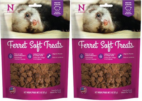 N-Bone 1 Pouch Ferret Soft Treats Bacon Flavor 3 Oz